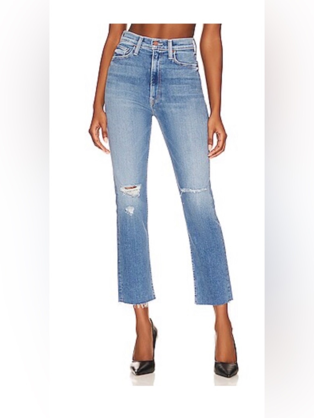 Mother High Waisted Rider Ankle Fray in Party Like A Pirate